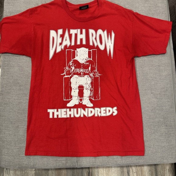 The Hundreds Other - Death Row The Hundreds Graphic Rap Tee Shirt Mens Red Large